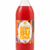 Kombucha Hibiscus Rose L’eau à la bouche, bouteille 1 L sur fond blanc